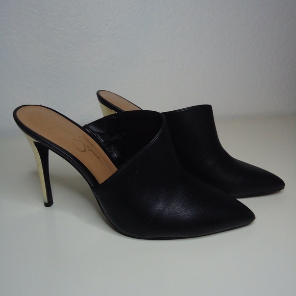 Jessica Simpson Black Slip On Closed Toed Pointed Toed Mule Heels - Size 11 - Picture 2 of 10